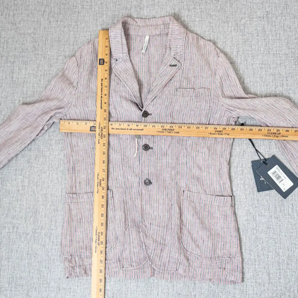 CP COMPANY Linen Unstructured Blazer Jacket Red Blue striped size 50IT 40US